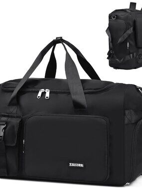 Gym Duffle Bag for Women Men, Sports Backpack with Wet & Shoe Compartment, Fitne